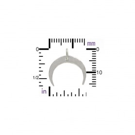 Sterling Silver Hammered Crescent Moon Pendant 16x16mm