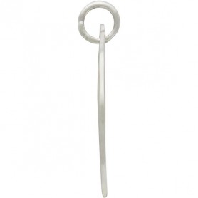 Sterling Silver Hammered Crescent Moon Pendant 16x16mm