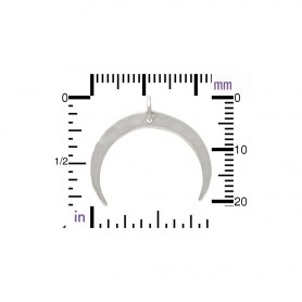 Sterling Silver Hammered Crescent Moon Pendant 21x24mm