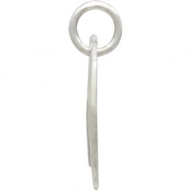 Sterling Silver Hammered Crescent Moon Pendant 21x24mm