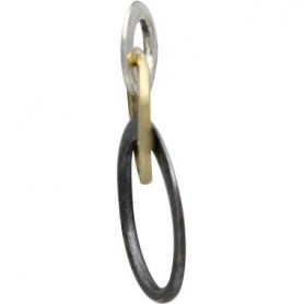Mixed Metal Small Three Graduated Circles Link 18x10mm