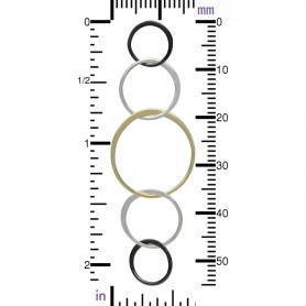 Mixed Metal Five Circles of Life Link 57x19mm