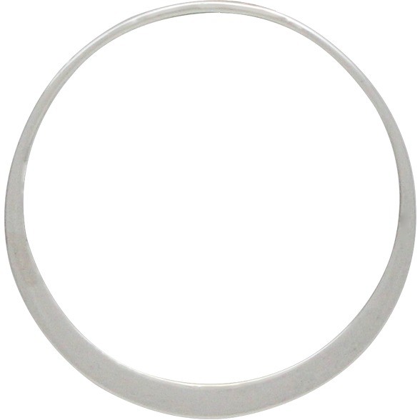 Sterling Silver Circle Frame Link with Holes 25x25mm
