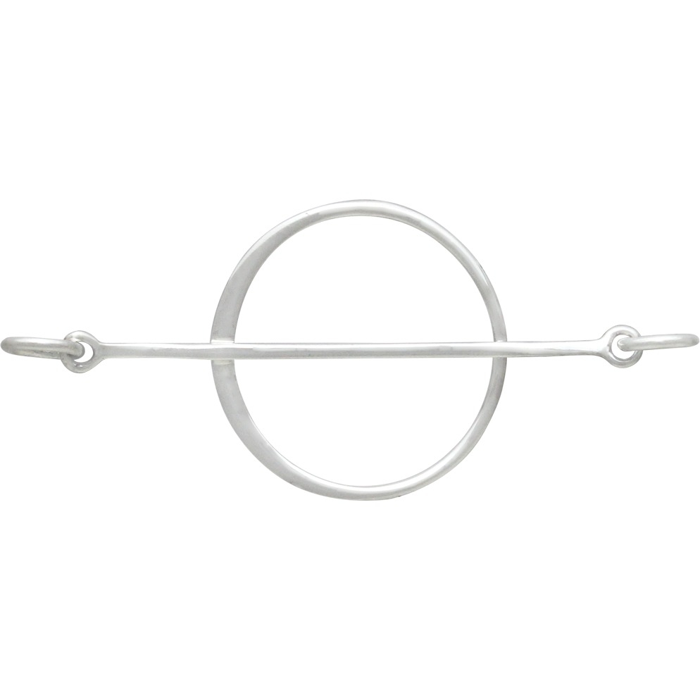 Sterling Silver Circle with Bar Link 42x18mm