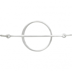 Sterling Silver Circle with Bar Link 42x18mm