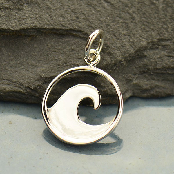 Silver Wave Charm