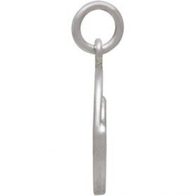 Sterling Silver Flat Plate Wave Charm 18x12mm