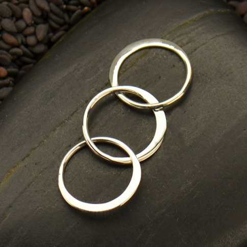 Sterling Silver Circle Link Chain Segment 33x12mm