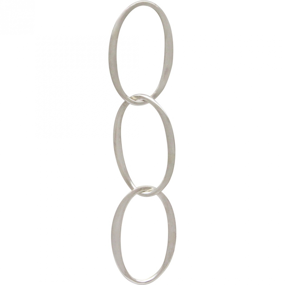 Sterling Silver Oval Link Chain Segment 47x10mm