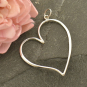 Sterling Silver Large Open Heart Pendant 37x27mm