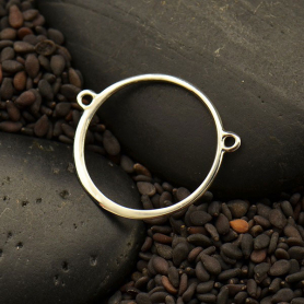 Silver Circle Festoon With Two Fixed Rings DISCONTINUED