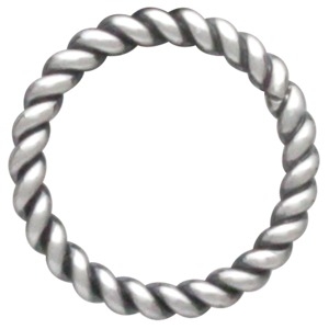 Small Sterling Silver Twisted Wire Circle Link 12x12mm