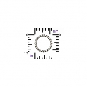 Small Sterling Silver Twisted Wire Circle Link 12x12mm