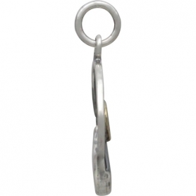 Silver Mountain Range Pendant with Bronze Sun 21x15mm