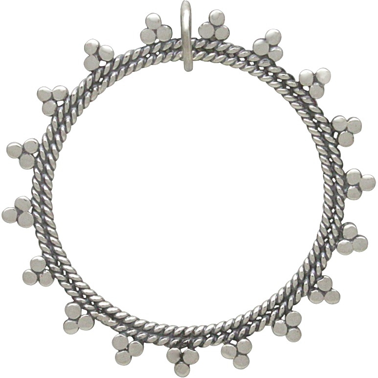 Sterling Silver Open Mandala Pendant - Sun Charm 15x2mm