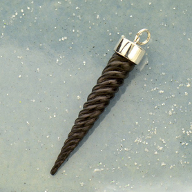 Hand Carved Wood Large Unicorn Horn Pendant DISCONTINUED