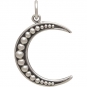 Sterling SilverCrescent Moon Charm with Granulation 24x15mm