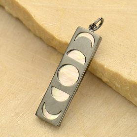 Silver Moon Phase Pendant over Mother of Pearl DISCONTINUED