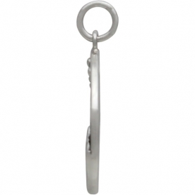 Sterling Silver Mountain Pendant with Bronze Moon 24x18mm