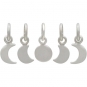 Sterling Silver Moon Phase Charm Set - 5 Moon Charms