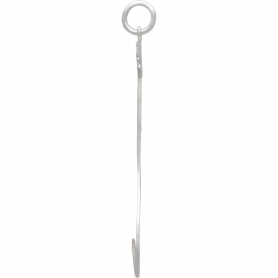 Silver Moon Pendant Right Facing with Fixed JumpRing 40x28mm