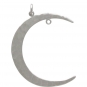 Silver Moon Pendant Right Facing with Fixed JumpRing 40x28mm