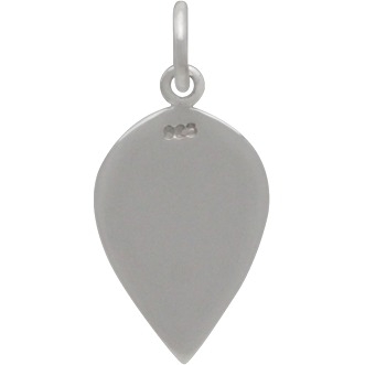 Sterling Silver Lotus Petal Charm with Granulation 22x10mm