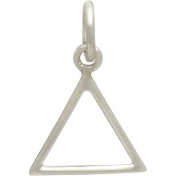 Sterling Silver Fire Element Symbol Charm 16x10mm