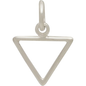 Sterling Silver Water Element Symbol Charm 15x10mm