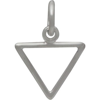 Sterling Silver Water Element Symbol Charm 15x10mm