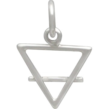 Sterling Silver Earth Element Symbol Charm 16x10mm