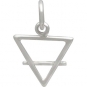 Sterling Silver Earth Element Symbol Charm 16x10mm