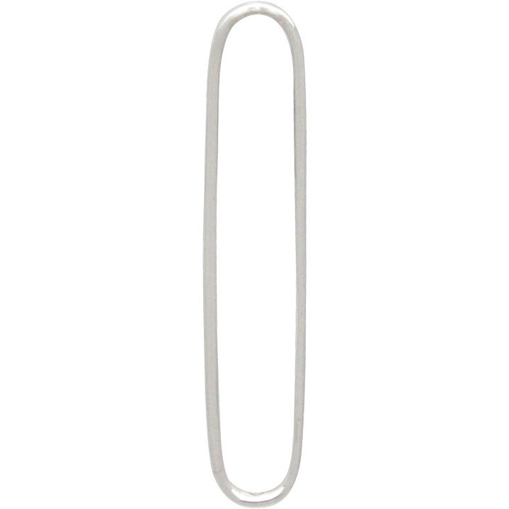 Sterling Silver Oval Link Frame with Holes 30x6mm