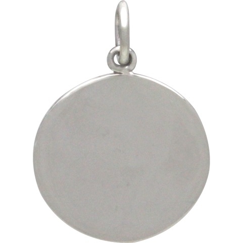 Silver Talisman Charm with Moon and Granulation 21x15mm