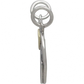 Silver Oval Mountain Pendant with Bronze Sun 18x20mm