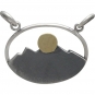 Silver Oval Mountain Pendant with Bronze Sun 18x20mm