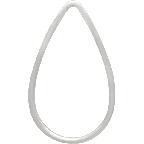 Sterling Silver Teardrop Frame with Vertical Holes 20x12mm