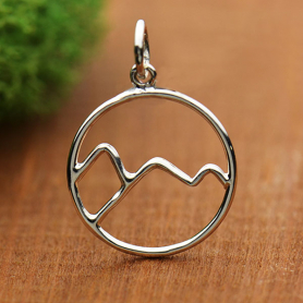 Sterling Silver Wire Mountain Charm 21x15mm