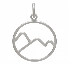Sterling Silver Wire Mountain Charm 21x15mm