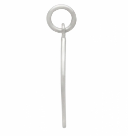 Sterling Silver Wire Wave Charm - Teardrop Shape 23x10mm