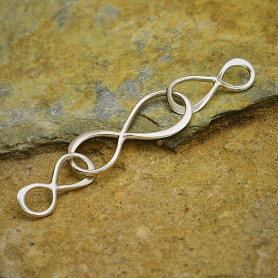 Silver Three Infinity Links Chain Segment DISCONTINUED