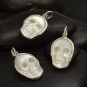 Hand Carved Mother of Pearl Skull Charm 21x15mm