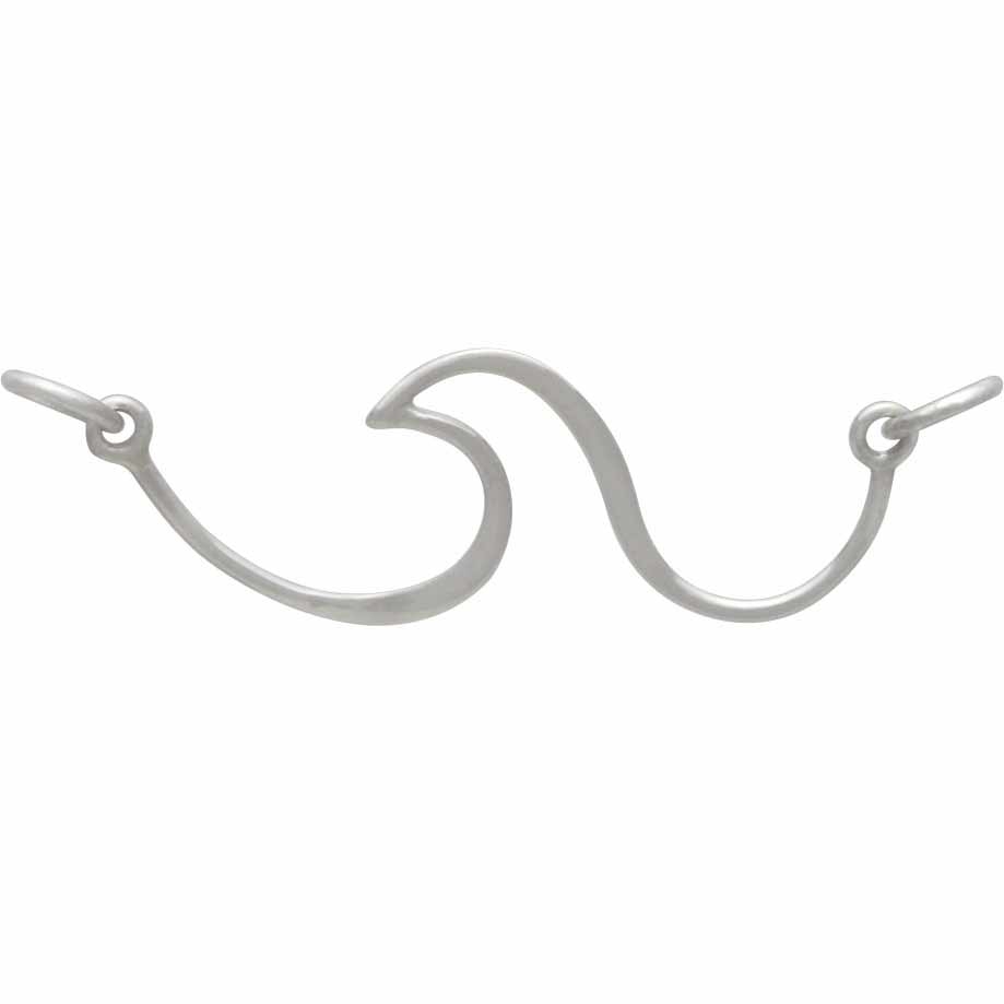Sterling Silver Wire Wave Pendant Link 12x33mm
