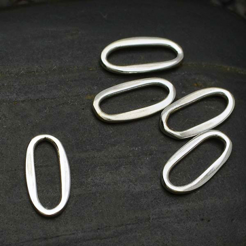 Sterling Silver Tiny Long Oval Link 10x5mm