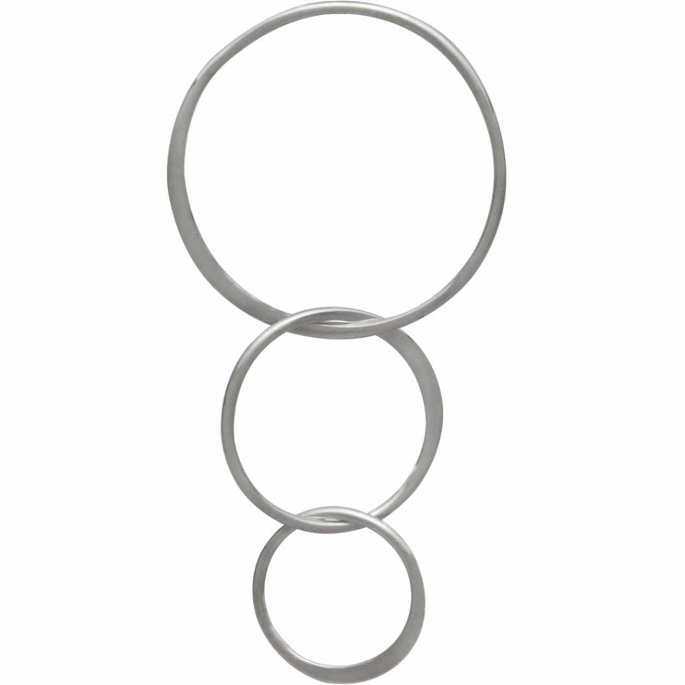 Sterling Silver Three Circles of Life Pendant Link 46x23mm