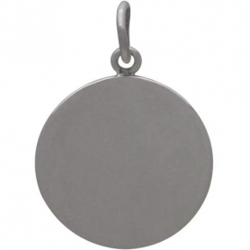 Silver Talisman Charm with Bronze Sun and Moon 21x15mm