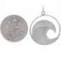 Sterling Silver Wave Pendant with Mother of Pearl 27x20mm