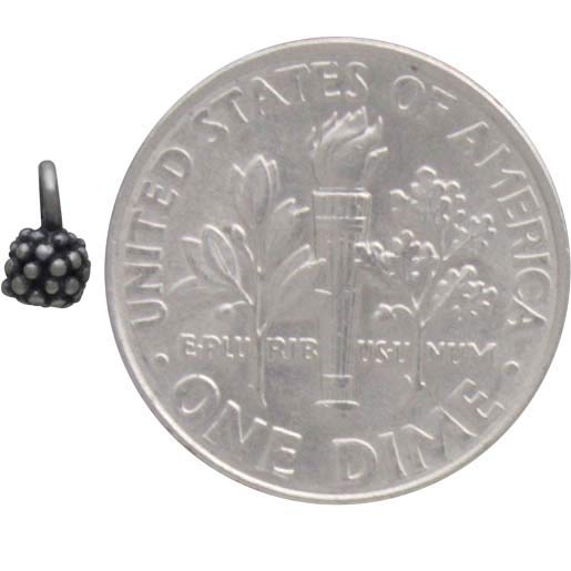 Sterling Silver Ball Dangle Charm with Granulation 8x3mm