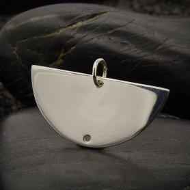Silver Half Moon Link with Bottom Hole 16x26mm DISCONTINUED