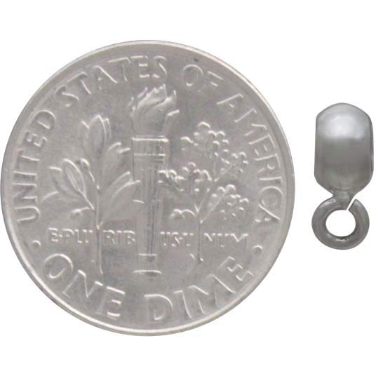 Silver Pendant Bail Spacer Bead with Open Loop 9x5mm